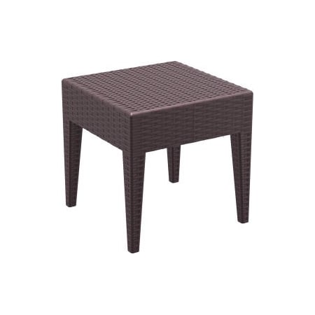 Cozydays Dba Compamia Siesta Miami Wickerlook Square Resin Side Table, Brown ISP858-BR